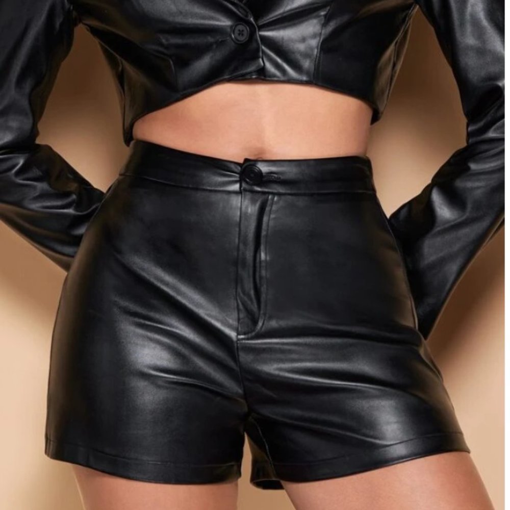 Shein feux leather shorts NWT